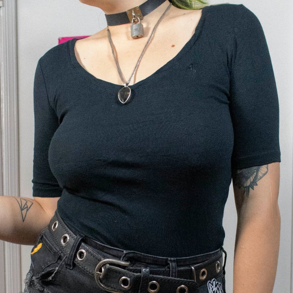 Black Ralph Lauren Sport mid-length sleeve tee